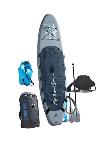 Stand Up Paddle Board SUP 320 cm bis 140 kg Surfboard aufblasbar Komplettset Grau