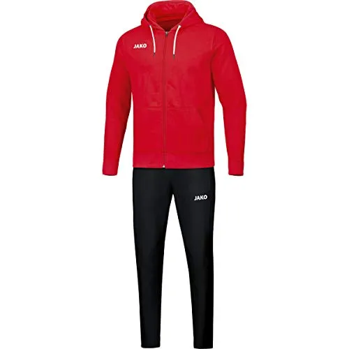 Jako Herren Jogginganzug Base mit Kapuze M9665 rot L - Trainingsbekleidung aus 70% Baumwolle und 30% Polyester, ideal für Fußballtraining und Freizeit mit bequemem Regular Fit.
