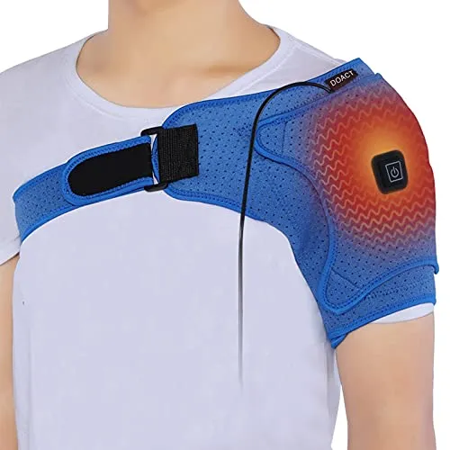 Beheizte Schulterbandage, Tragbare Elektrisch Verstellbare Schulterstütze, Kompressionsmanschette, Gelenkluxation Schmerzlinderung Entspannen Sie Muskelheizkissen für Gefrorene Schulter, Bursitis, Ten