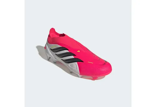 Adidas PREDATOR LEAGUE LL FG - roter Fußballschuh - Leichter, schnürloser Firm Ground Fußballschuh für optimale Agilität und Präzision. Die innovative Strikeframe Platte sorgt für besten Grip, während die Powerspine Technologie Stabilität und Kraft bei jedem Schuss bietet.