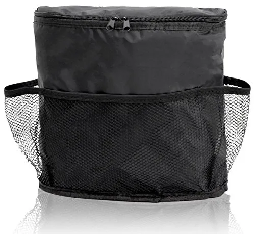 EYEPOWER Auto Organizer Kühlfach 25x26x12 cm Rücksitz Kühltasche Autositz Baby Tasche Kinder Rückenlehnen-Schutz Schwarz