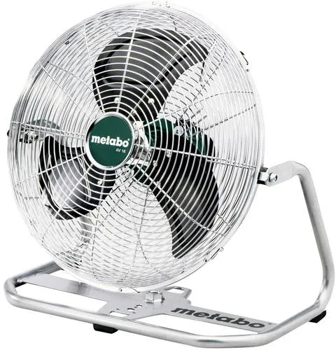 Metabo AV 18 Bodenventilator Silber - Ventilator mit leistungsstarkem Motor, ideal für eine optimale Luftzirkulation an heißen Tagen.