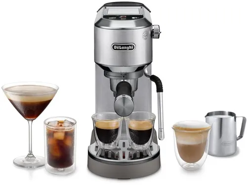 De'Longhi EC 890.M Dedica Duo Espresso-Maschine - Siebträgermaschine für den Haushalt mit 15 bar Pumpendruck und Cold Extraction Technology für perfekten Espresso. Kompakte Bauweise und höhenverstellbarer Tassenstand.