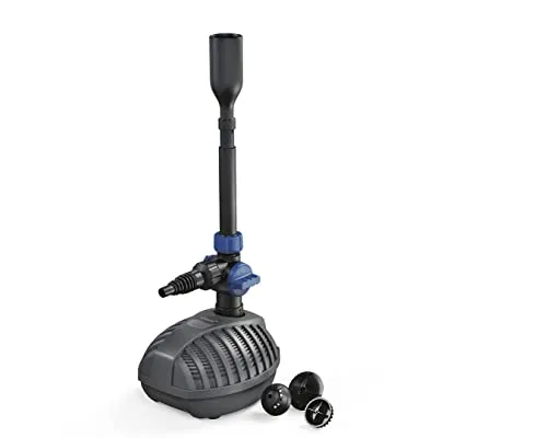 Oase Aquarius Fountain Set Classic 3000 E - Wasserspiel für Ihren Garten - Wasserpumpen mit verschiedenen Aufsätzen für individuelle Wasserbilder, energieeffizient und frostgeschützt für eine gemütliche Atmosphäre in Ihrer Teichlandschaft.