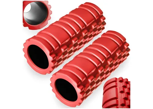 tectake Fitnessrolle Hartschaumrolle zur Triggerpunkt-Selbstmassage (2-tlg), Massagerolle mit verschiedenen Noppenzonen