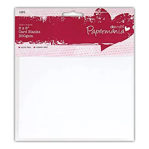 Papermania Blanko-Karten und Umschläge, 15 x 15 cm, 300 g/m², 10 Stück, Weiß