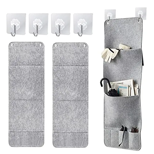 Nizirioo Hängeorganizer Faltbar Hängeaufbewahrung Aufbewahrung Hängeregal 2 Stück Kleiderschrank Organizer Schrank-Organizer Hängeorganizer inkl 4 Haken für Schrank Organizer and Tür Bad