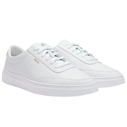 BOSS Kieran Sneaker, klassischer Freizeitschuh in Weiß - Sneaker in Größe 39 EU, sportlich und stilvoll mit gepolsterter, herausnehmbarer Innensohle für optimalen Komfort. Ideal für den Alltag und lässige Anlässe.