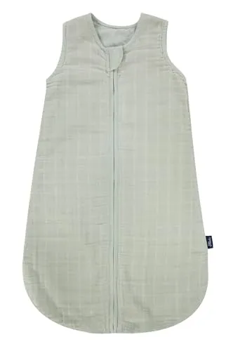 Kinderhaus Blaubär Alvi Babyschlafsack & Windel Blaubaer | Sommerschlafsack atmungsaktiv | Leichter Kinderschlafsack 100% Baumwolle waschbar | Baby Schlafsack ärmellos | Babyschlafsack Neugeborene