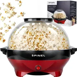 Spinel Cook Popcornmaschine - 5L für frisches Popcorn, Rot/Schwarz - Die Spinel Cook Popcornmaschine mit 5L Fassungsvermögen bereitet in nur 3 Minuten bis zu 24 Portionen knuspriges Popcorn zu. Ideal für Filmabende, Partys und gemütliche Abende zu Hause.