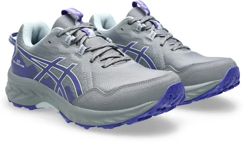 ASICS Gel-Venture 10 Damen Trailschuh - Grau, Lila, Größe 37.5 - Laufschuhe für Trailrunning mit GELTM-Technologie für optimale Dämpfung und rutschfester Außensohle für maximalen Grip auf jedem Gelände.