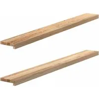 vidaXL Fensterbänke 2 Stk. aus massivem Eichenholz 140x15x2 cm - Hochwertige Fensterbänke aus unbehandeltem Eichenholz, robust und pflegeleicht – ideal für eine stilvolle Präsentation deiner Deko und persönlichen Gegenstände.