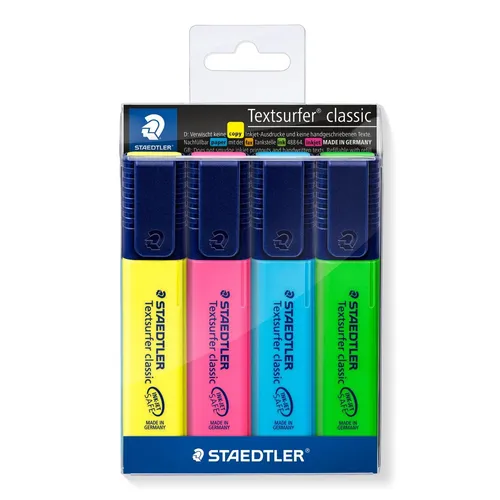  Textmarker 4er-Etui Staedtler Textsurfer classic 0,86€/Stift