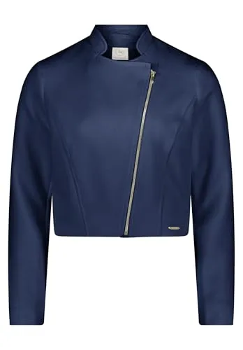 BETTY & CO Bikerjacke mit Stehkragen - Modische Damen Funktionsjacke in Dunkelblau, leicht tailliert mit Reißverschluss und Stehkragen. Ideal für jeden Anlass und aus hochwertigem Material für optimalen Tragekomfort.