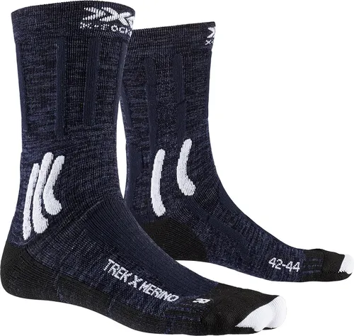 X-Socks Trek X Merino Socken - midnight blue/arctic white (A041) 39-41 - Laufsocken für Trekking und Wandern, ausgestattet mit Suppronation XX-Cross Bandagen für maximale Stabilität und Schutz vor Blasenbildung.
