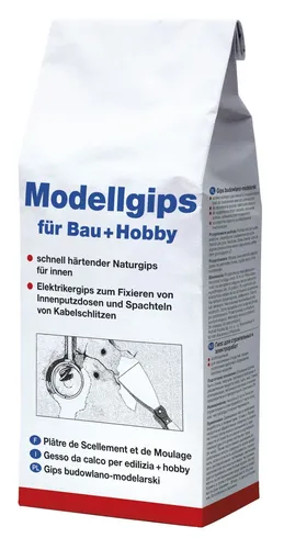 Pufas Modellgips 1,5 KG - Ideal für Bau und Hobby - Eisenwaren Spachtelmasse aus reinem Naturgips, schnell härtend und perfekt für Montage- und Bastelarbeiten. In nur ca. 10 Minuten verarbeitungsfähig.