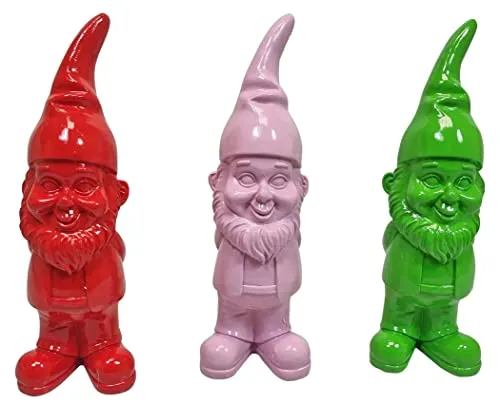 Fachhandel Plus DEKOFIGUREN Gartenzwerge Wichtel Zwerge Gartendeko klein lustige Deko 3 Stück