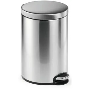 Durable Mülleimer 340123, silber - Kosmetikeimer aus Edelstahl mit 12 Litern Fassungsvermögen und Soft-Close Mechanismus für geräuschloses Schließen. Ideal für Bad, Küche oder Büro.