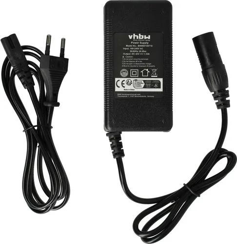 vhbw Ladegerät kompatibel mit Samsung SDI Side-Click 36V, SDI-3612B Fahrradakkus, E-Bike - Für 36 V Li-Ion Akkus, mit XLR Anschluss 60 W