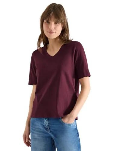 Damen Basic T-Shirt mit Kurzarm und V-Neck