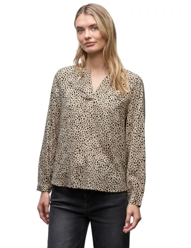 Street One Damen Leo Split Neck Bluse - Elegante Damenbluse mit Animal Print und Split Neck, aus weicher Viskose für höchsten Tragekomfort und stilvolle Looks.