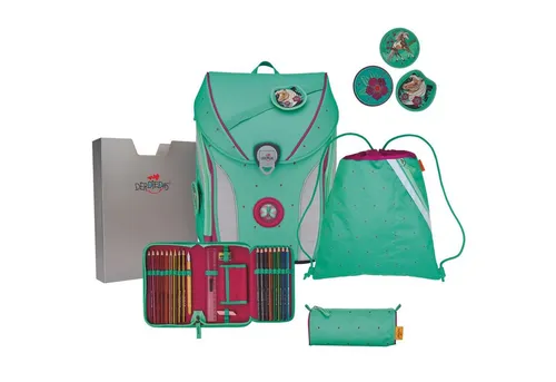 DerDieDas ErgoFlex MAX Schulranzenset 5-teilig Peppermint Pony - Schulranzen Set für Grundschüler, ergonomisch gestaltet mit gepolsterter Rückseite für optimalen Komfort, inklusive passender Schlampermäppchen und Sportbeutel.