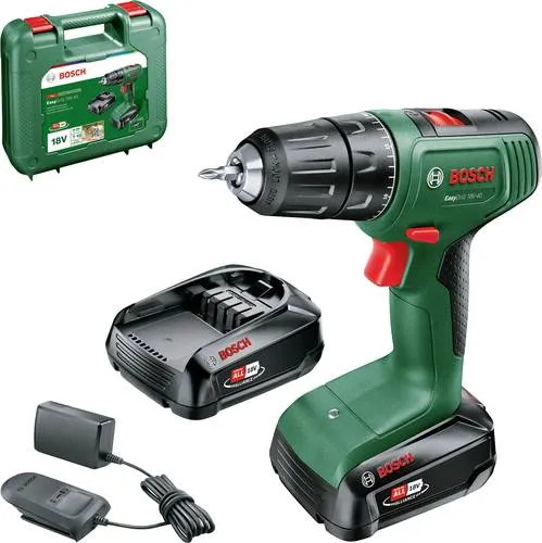 Bosch Home and Garden EasyDrill 18V-40 - Akku-Bohrschrauber 18 V, inkl. 2. Akku und Ladegerät, vielseitig und komfortabel für verschiedene Anwendungen