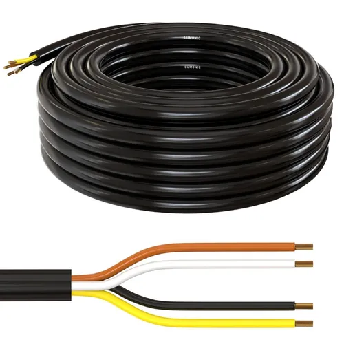 5m FLRYY Fahrzeugleitung 4x1,5mm² rund Kabel KFZ Anhängerkabel Niedervolt