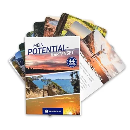 MEIN POTENTIAL-Kartenset: 44 Impulskarten die DEIN LEBEN VERÄNDERN: Glück, Erfolg, Liebe, Sinn, Selbstbewusstsein, Motivation, Achtsamkeit, Zeit, ... auch als Geschenk: Entdecke Dein Potential