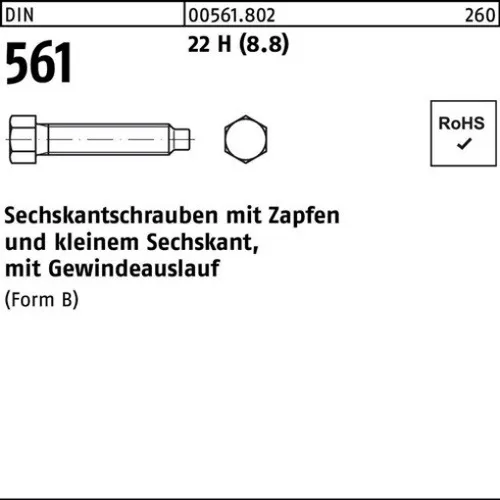 100er PACK(Stk) 000561080020060020 Sechskantschraube DIN 561 m.Zapfen BM 6 x 20