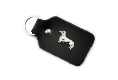 Monkimau Schlüsselanhänger Set Dackel Schlüsselanhänger aus Leder
