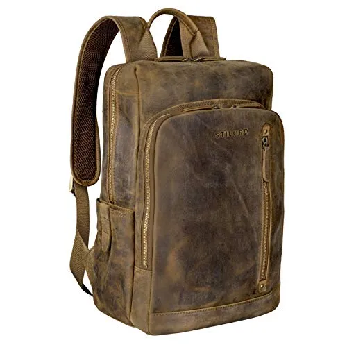 STILORD 'Johnson' Lederrucksack für Herren – Business Vintage Rucksack für 13,3 Zoll MacBook - Moderner Lederrucksack von STILORD: Ideal für Business und Uni. Ergonomische Polsterung, viel Stauraum für Dokumente und Bücher – der perfekte Begleiter für jeden Tag!