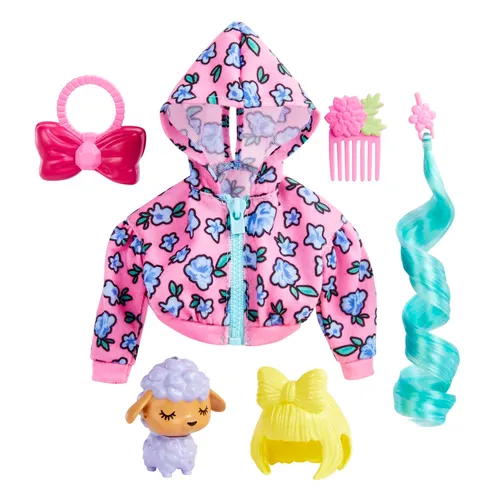 Mattel - 16 Stück Barbie Extra Pet Fashion Outfit Pack 1 - Floral