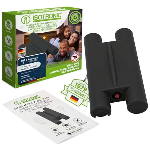 ISOTRONIC Mäuse- & Mardervertreiber mit Intervallschaltung - Pflegemittel & Schädlingsbekämpfung - Effektiver, tierschonender Schutz gegen Mäuse und Marder mit innovativer Intervallschaltung für dauerhafte Wirkung und ohne Gewöhnungseffekt.
