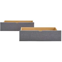 Homestyle4u 2er Set Bettkasten mit Rollen Grau - Praktisches Aufbewahrungssystem für Ihr Schlafzimmer. Die beidseitig ausziehbaren Schubladen bieten zusätzlichen Stauraum und sind ideal für Bettwäsche und Kleidung.