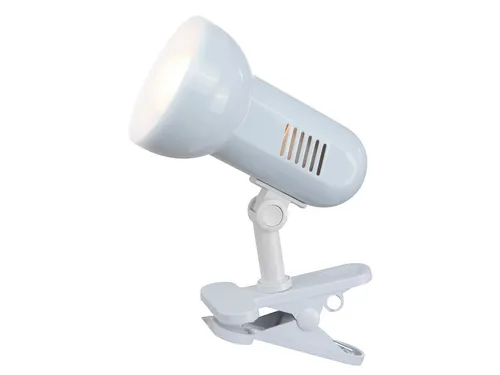 Basic Klemmstrahler Metall Weiß mit E27 Fassung - Tischleuchten mit beweglichem Design, ideal für individuelle Beleuchtung und wählbare Lichtstärke durch E27 Fassung. Perfekt für vielseitige Einsätze!