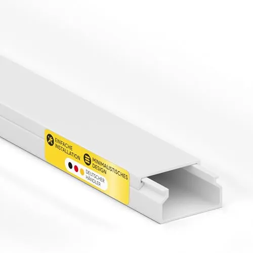 Kabelkanal aus hochwertigem PVC weiß Kabelleiste 2m - 1 Stück - 20x10mm