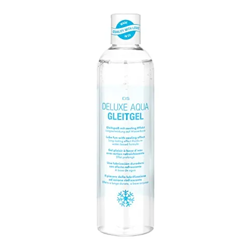 EIS Deluxe Aqua Gleitmittel | Gleitgel auf Wasserbasis mit Langzeitwirkung | Extra sensitives Intimgel für gefühlsechtes Empfinden | Kühlend | 300 ml