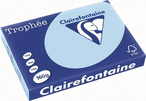 Clairefontaine Trophee Papier 1113C Eisblau 160g/m2 DIN-A3 in blau von Clairefontaine