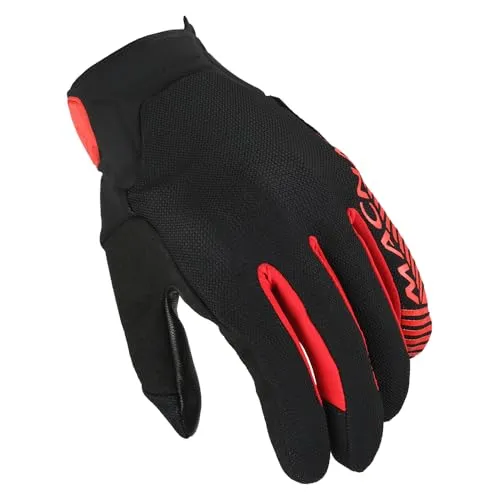 Macna Obtain Leather Motorrad Handschuhe, schwarz-rot, Größe 2XL für Männer