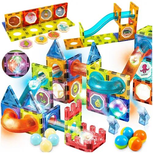 Kinderplay Magnetische Konstruktionsbausteine mit Leuchtenden Schienenpaneelen