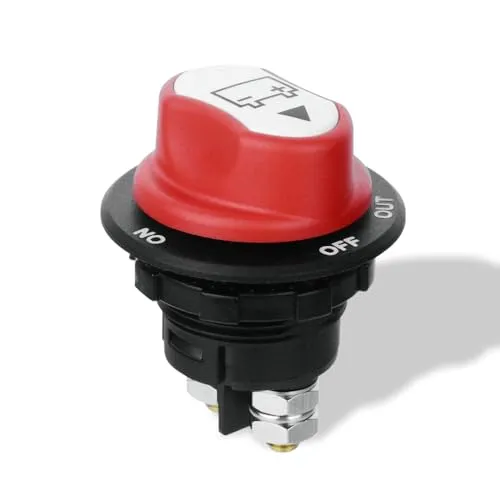 yotutun Auto Batterie Trennschalter Hauptschalter 12V 100A, Batterieschalter Batterietrennschalter ON-OFF Einbau Stromschalter Battery Isolator Switch für Motorrad LKW KFZ Boot Jacht