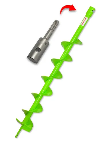 WERHE Erdbohrer 120mm mit SDS Plus Aufnahme - Bohrer für präzise Bohrungen in leichten bis mittelfesten Erdreich, hohe Standfestigkeit und lange Lebensdauer auch unter harten Bedingungen.