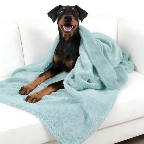 Pawsee Fleece Haustierdecke Flauschig Waschbar Sherpa Plüsch Kuscheldecke Hundebett für Hunde Welpen Katzen,152x127 cm