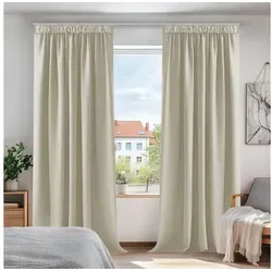 Deconovo Verdunkelungsvorhang 2er Set, Creme in gelb von Deconovo
