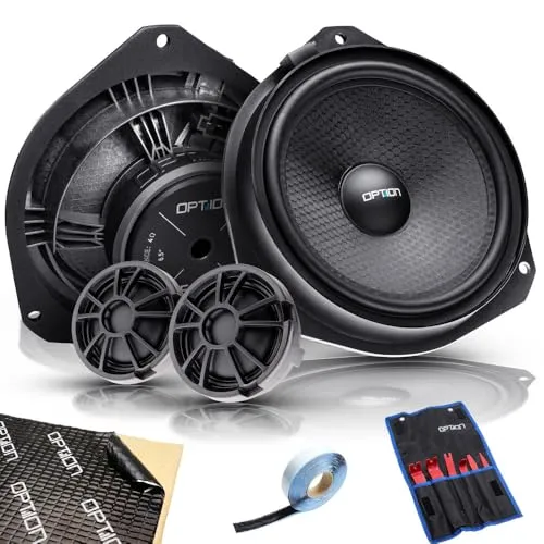 Option Lautsprecher Set kompatibel mit FIAT Ducato/Peugeot Boxer/Citroen Jumper inkl. Dämmung/Werkzeug, 100% Plug & Play 16,5cm 2-Wege Lautsprecher-System, passgenaue Tieftöner & Hochtöner