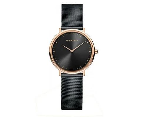 BERING Damen Uhr Quarz Movement - Ultra Slim Collection - Armbanduhren für Damen: Die Ultra Slim Collection ist mit nur 4,8 mm Höhe eine der dünnsten Uhren der Welt, ausgestattet mit kratzfestem Saphirglas und elegantem roségold IP-plated Edelstahl.