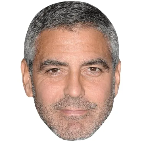 George Clooney (Grey Hair) Maske aus Karton von Celebrity Cutouts