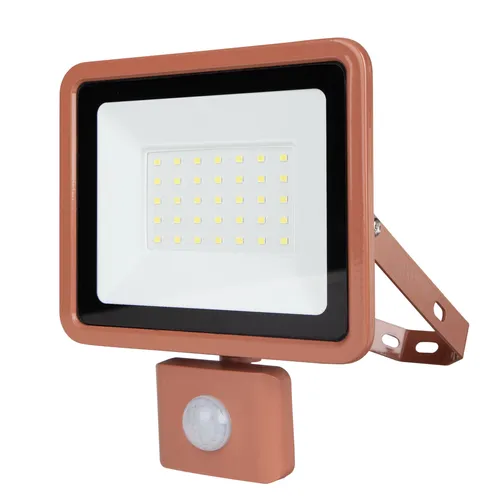 REV LED-Fluter Eco+, mit Sensor, 30W, 6500K, 2550lm, kaltweiß, IP44, terracotta 2707616050