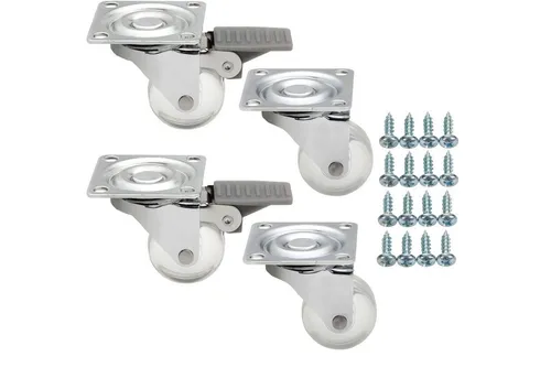 SO-TECH® Möbelrolle Lenkrollen Transportrollen KIEL Ø 35 mm inkl. Schrauben, (4-St), transparent, mit / ohne Bremse, belastbar bis 25 kg pro Rolle